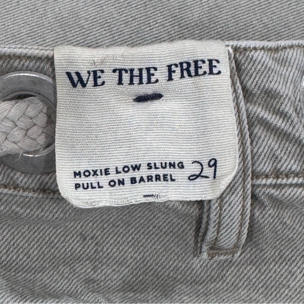FREE PEOPLE WE THE FREE MOXIE LOW SLUNG PULL ON BARREL JEANS - JETTY - SZ - 29 - Picture 11 of 13